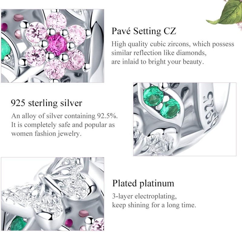 VOROCO Store Charm 925 Sterling Silver Bracelet Necklace Pendant Bead Charms Jewelry Gift for Women Mother Daughter Grandma Family Friends - Image 2